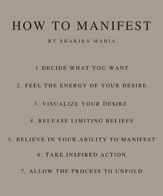 a poster with the words how to manfest written in black and white on it