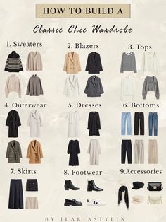 Classic Chic Wardrobe, Vinter Mode Outfits, Minimalist Wardrobe Capsule, Capsule Wardrobe Casual, Capsule Wardrobe Women, Classic Capsule Wardrobe, Chic Wardrobe, Capsule Wardrobe Outfits, Inspiration Tattoos