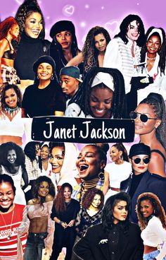 a collage of black women with the name janet jackson on it's front