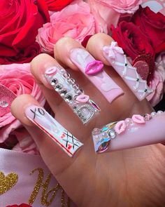 Pink Acrylic, Pink Acrylic Nails, Vibe Clothes, Girly Things, Pretty Nails, Acrylic Nails, Lashes, Nails, Makeup