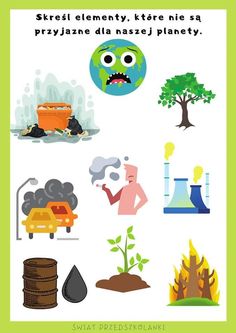 a poster with different types of plants and things that are related to the environment on it