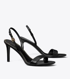 Double T Buckle Heeled Sandal: Women's Designer Sandals | Tory Burch Tory Burch Heels, Plastic Heels, Buckled Heels, Heeled Sandal, Buckle Sandals, Head Over Heels, Footwear Design Women, Designer Sandals, The Double