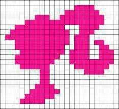 a cross stitch pattern in pink and white with the letter p on it's side