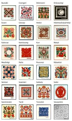 cross stitch patterns with different colors and designs on them, all in various shapes and sizes