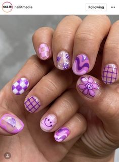 Nail Art Summer Short Nails, Nail Kids Designs, Girls Nails Ideas Kids, Hawaiin Flowers Nails, Cute Kid Nails Ideas, Kid Summer Nails, Nails Girls Kids, Pick And Mix Nails