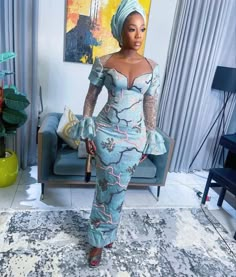 Aso Oke Gown Styles, Damask Asoebi Styles, Gown Styles For Ladies