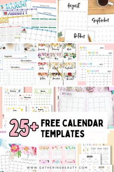 the 25 free printable calendar templates are perfect for any type of planner or organization