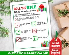 roll the dice holiday gift exchange game