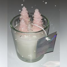 Rachel Zoe Winter Pink Trees Candle 10oz Christmas Day Scented Pastel Sparkly Cute Kawaii Home Decor Brand New With Tag Nwt #Holidays #Hello Kitty #Cute #Scented #Candle Pink And White Christmas Decor, Pink Christmas Bedroom, Kawaii Home Decor, Kawaii Home, Pastel Christmas Decor, Cute Christmas Ideas, Hello Kitty Cute, Candle Obsession, Pastel Christmas