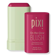 Pixi - Ruby On-the-Glow Blush Tinted Moisture Stick | Ulta Beauty Pixi Glow Blush, Pixi Makeup Products, Pixi Blush Stick, Pixie Blush, Pixie Stick, 80s Office, Pixi Makeup, Pixie Makeup, Burr Basket