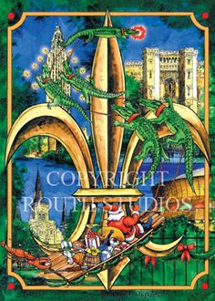 an image of a christmas card with dragon and castle in the background