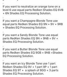 Wells Toner Formulas, Blonde Toners, Toning Hair, Color Formulations