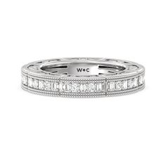 https://embed.imajize.com/4204491 Scroll Pattern, Gorgeous Engagement Ring, Baguette Cut Diamond, Eternity Ring Diamond, Diamond Eternity, White Rose Gold, Victorian Era, Conflict Free Diamonds, High Quality Jewelry