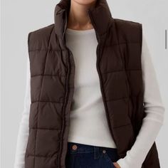 Quilted Vest Zips Up & Has Pockets. I Needed A Size Small & It Was Past The Return/Exchange Window. My Loss Is Your Gain. Puff Vest, Cozy Coats, Lightweight Quilt, Gap Jacket, Gap Jackets, Quilted Vest, Product Label, Puffer Vest, Outerwear Women