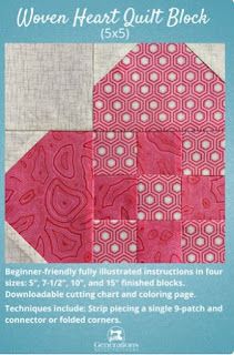 the cover of women's heart quilt block