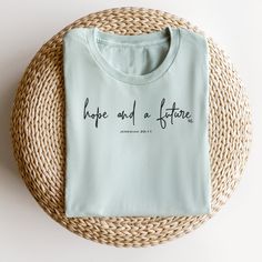 Hope and a Future Short Sleeve T-Shirt Hope Shirt Designs, Christian Vinyl Shirts, Trending T Shirt Designs, T Shirt Design Ideas Creative, Inspirational T Shirts, Shirts Outfit, T Shirt 2023, Christian Merch