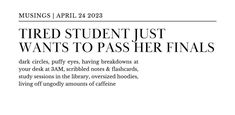 an article about students just want to pass their final exam