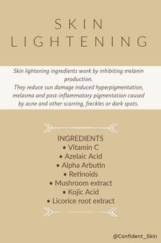 Melanin Skin Care Routine, Skin Lightening Ingredients, Skincare For Hyperpigmentation, Skin Lightening Products, Skin Lightening Serum, Tone Skincare, Fade Hyperpigmentation, Skin Care Hyperpigmentation, Melanin Skin