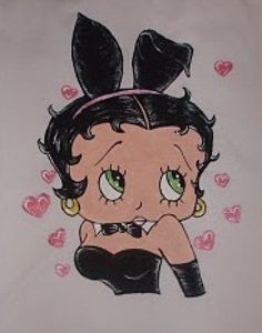 an image of a cartoon character with hearts around her neck and ears on the chest