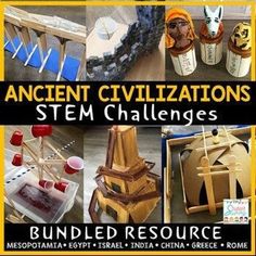 Ancient Civilization STEM & STEAM Challenges Bundle!  Cross-curricular challenges for students who are studying Ancient Civilizations  This bundle contains 8 StudentSavvy STEM Resources! The Stone Age | Early Humans, Ancient Mesopotamia, Ancient Egypt, Ancient Israel, Ancient India, Ancient China, Ancient Greece, and Ancient Rome STEM Challenges!  {UPDATE: A DIGITAL VERSION IS ALSO INCLUDED USING TPT'S NEW DIGITAL ACTIVITY TOOL!} This resource is part of the Ancient Civilizations Curriculum Bund Ancient Irrigation, Rome History, Starověký Egypt, Steam Challenges, Stem Resources, Measurement Activities, Challenges Activities