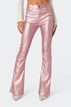 Luna Faux Leather Flare Jeans – edikted Bratz Live In Concert, Pink Nostalgia, Libby Lu, Sabrina Carpenter Concert, Pink Child, Girly Y2k, Dress Your Truth, P Design, Hot Pink Tops