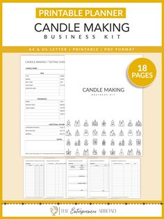 the printable planner candle making business kit