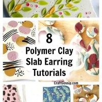 8 polymer clay slab earrings with text overlay