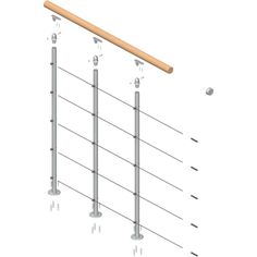 an image of a set of metal poles with wooden posts on each side and balls in the middle