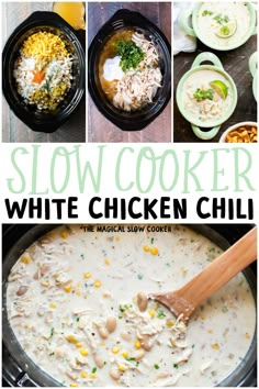 the cover of slow cooker white chicken chili