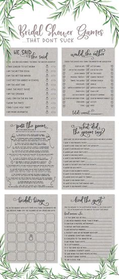 Bridal Shower Games that are unique- a few ideas to make your next bridal shower or wedding shower way more fun! #weddingideas Bridal Shower Inspo, Fun Bridal Shower Games, Bachelorette Party Bride, Bridal Shower Brunch, Bridal Brunch, Wedding Games, Bridal Shower Party