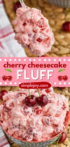 Try to make this cherry cheesecake dip with fluff as your sweet treat! This best marshmallow fluff recipe comes together in about five minutes in a huge bowl! This dessert is easy enough that one of the kiddos can be in charge of making it! What's not to love? Cherry Cheesecake Fluff, Marshmallow Fluff Recipe, Cherry Cheesecake Dip, Cheesecake Fluff, Marshmallow Fluff Recipes, Fluff Salad Recipes, Fluff Recipe, Fluff Desserts, Cheesecake Dip