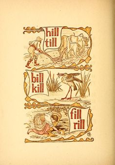 an old book with illustrations of birds and people