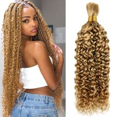 PRICES MAY VARY. 🧡💛Hair Material: water wave Bulk Human Hair for Micro Braiding No Weft is made with 100% Raw and Unprocessed 12A Brazilian Virgin Human Hair. Cut off from one Young Donor Directly. Full Cuticle Intact and Aligned in the same direction. It's clean and soft, natural and healthy, bouncy and glossy, full and thick. 🧡💛 Hair Quality: water Wave Bulk Human Hair for Micro Braids can be bleached, dyed, permed and styled; Longevity; Pre-Stretched Smooth ends; No Tangle & No Shedding; Weaving Techniques Hair, Knotless Goddess Box Braids Human Hair, Braiding Hair Numbers, Small Boho Braids Human Hair, Rubberband Method Box Braids Crochet, Bohemian Weave Sew In Hair, Human Hair Braiding Hair, Sew In Weave Hairstyles, Human Hair Crochet