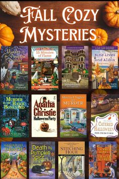 the front cover of fall cozy mystery books