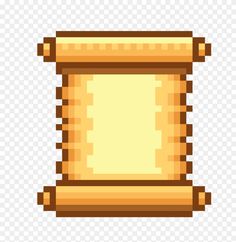 an old scroll with a blank paper on it, in pixel art style illustration png