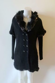 Womens Lena Gabrielle Faux Fur Trim Wool Blend Cardigan Sweater Jacket M/L * VINTAGE SIZE: MEDIUM/LARGE COLOR: BLACK, GRAY SNAP BUTTON CLOSURE FAUX FUR TRIM FRONT SLIP POCKETS MATERIAL: 70% ACRYLIC 30% WOOL MEASUREMENTS (FLAT): SHOULDERS: 17" ARMPIT: 18.7" WAIST: 17" HIPS: 22.5" SLEEVE: 22.5" LENGTH: 33.7" PRE-OWNED, SLIGHTLY PILLY NEAR UNDERARMS/ SIDE SEAMS (SEE PICS) OTHERWISE; IN GOOD CONDITION ...an_brgr_490-4** Get images that make Supersized seem small. THE simple solution for eBay sellers Cardigan Sweater Jacket, Fur Trim, Sweater Jacket, Snap Button, Cardigan Sweater, Black Gray, Sweater Cardigan, Wool Blend