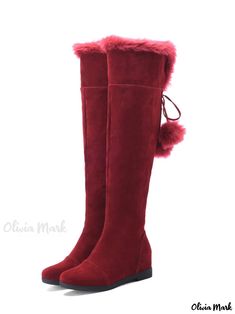 Olivia Mark - Cotton-Padded Winter Boots: Stylish and Comfortable Daily Shoes, Boots Heel, Wearing Red, Cotton Pads, Winter Casual, Casual Look, Olivia Mark, Snow Boots, Types Of Shoes