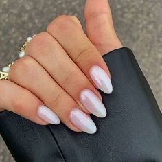 nail ideas, white chrome nails, amazon nail ideas, classy nails, elegant nails, winter inspo, lifestyle inspo Opal Nails, Winter Nails Acrylic, Nails 2022, Basic Nails, Manicure Y Pedicure