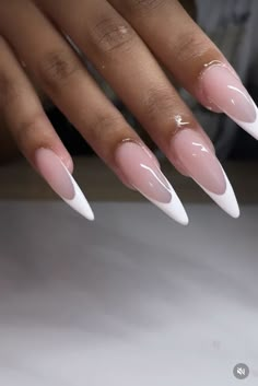 Birthday Nail Almond Shape, Oval Shaped Nails Long, Long Almond Bubble Bath Nails, French Almond Long Nails, Black French Tip Nails Long Almond Design, Almond French Nails Long, Almondetto Acrylic Nails, Alomd Nails Cute French, Long French Almond Nails