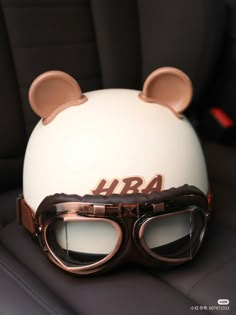 a helmet and goggles with ears on it