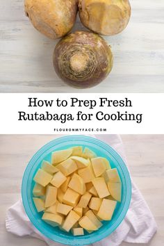 how to prep fresh rutabaga for cooking and then cut it into cubes