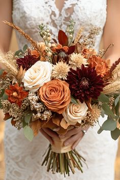 108+ Luxe Terracotta Wedding Flowers for Unforgettable Style 🤎 Sept Wedding Flowers, Fall Italian Wedding Flowers, Terracotta And Burgundy Wedding Flowers, Rustic Fall Wedding Florals, Modern Fall Bridal Bouquet, Fall Wedding Flowers October Centerpiece Ideas, Diy Fall Bouquet Wedding, Fake Floral Bouquet, Romantic Fall Wedding Flowers