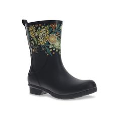 Chooka-Classic Mid Rain Boot Show off classic style on rainy days with the Classic Mid rain boot from Chooka. This waterproof pair features a traction sole for sturdy steps. The adorably printed upper catches the eye for a charming touch. Click here for Boot Measuring Guide. Boot Shop, Black Floral, Rain Boots, Black Boots, Block Heels, Classic Style, Floral Prints, Style Inspiration, Boots