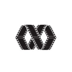 the letter w is made up of filmstrips and film strips - letters logo templates