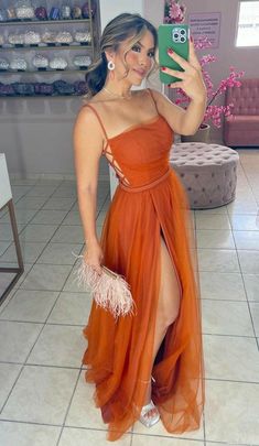 Burnt Orange Dress Outfit Wedding Guest, Terracota Dress Outfit Wedding, Terracota Dress, Orange Dress Outfit, Prom Dresses Backless