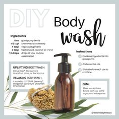 Doterra Recipes, Oil Body Wash, Pump Bottle, Eucalyptus Essential Oil