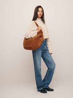 Vittoria East-West Tote | Reformation Slouchy Leather Tote, Friends With Benefits, Cozy Chic, Fall Winter Style, East West, Leather Working, Winter Style, Leather Tote, Fabric Care