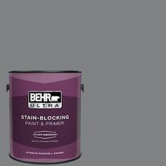 the behr ultra stain - blocking paint and primer is shown in dark gray