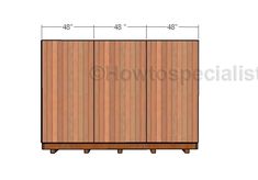 a drawing of a wooden cabinet with measurements for the top and bottom section, including two legs