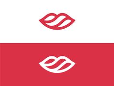 two logos for lips, one is red and the other is white